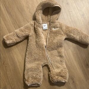 Nike Cozy Tan Sherpa Baby Footie